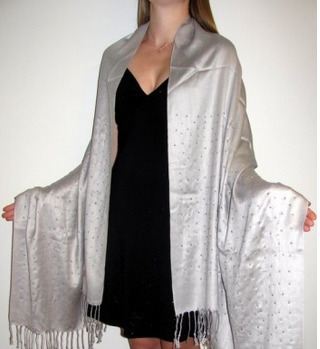 silver evening shawls