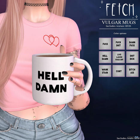Vulgar Mugs January 2023 Group Gift by Fetch | Teleport Hub - Second Life Freebies | Second Life Freebies | Scoop.it