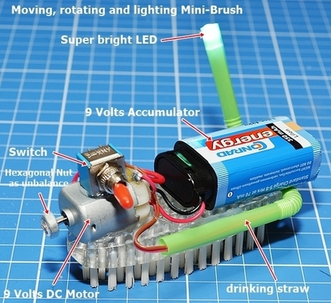 Maker-First steps in electronics-The moving, rotating and lighting Mini-Brush | #MakerED #MakerSpaces #Creativity | 21st Century Learning and Teaching | Scoop.it