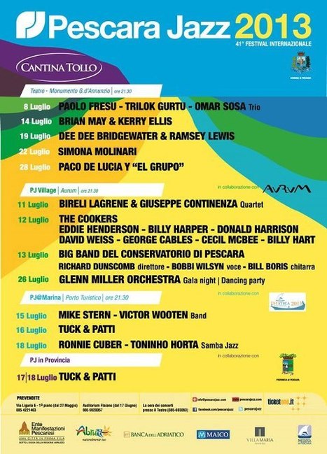 ABRUZZO VOLLEDIG IN HET TEKEN VAN &hellip; JAZZ !!! - Dit jaar vindt het festival plaats van 8 t/m 28 juli 2013 | Italian Entertainment And More | Scoop.it