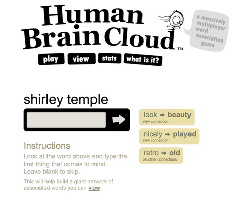 Human Brain Cloud. A massively multiplayer word association game. | Tools for Teachers & Learners | Scoop.it