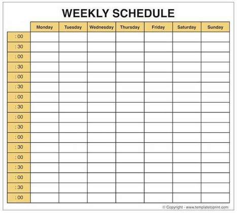 Weekly Planner With Time Slots Template