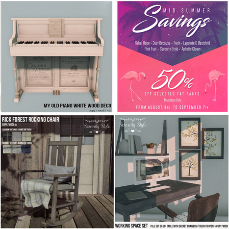 Serenity Style for Mid Summer Savings | 50% off from 31 Augu… | 亗 Second Life Home & Decor 亗 | Scoop.it
