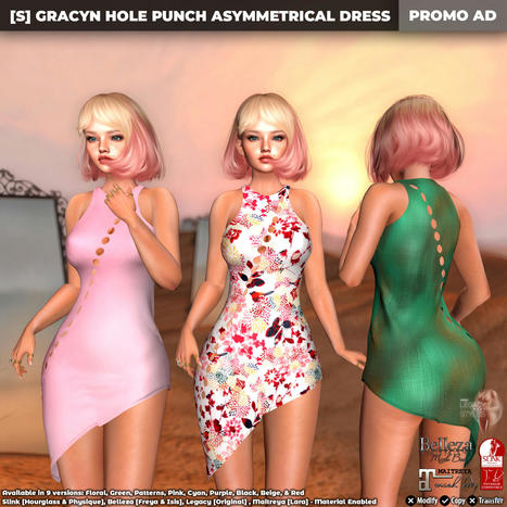 New Release: [S] Gracyn Hole Punch Asymmetrical Dress by [satus Inc] | Teleport Hub - Second Life New Releases / Deals | Second Life Freebies | Scoop.it