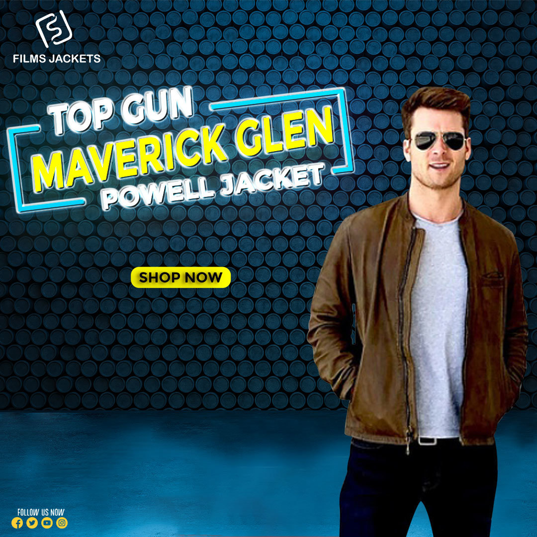 Top Gun 2 Glen Powell Leather Jacket Films Ja...