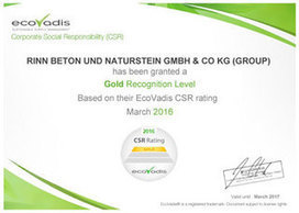 Rinn Beton- und Naturstein erhält goldene Auszeichnung von EcoVadis | Erfolgsgeschichten von EcoVadis Kunden | Scoop.it