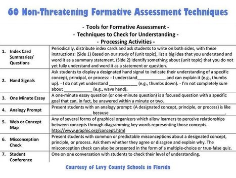 60 Non-Threatening Formative Assessment Techniques via TeachThought staff | Moodle and Web 2.0 | Scoop.it