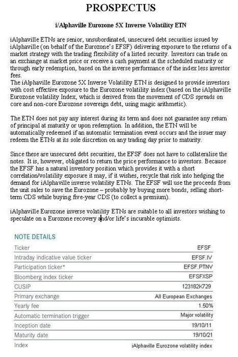 FT Alphaville &raquo; A &rsquo;5x Inverse Eurozone Volatility ETN&rsquo; to save the Eurozone? | ETF Research & Solutions | Scoop.it