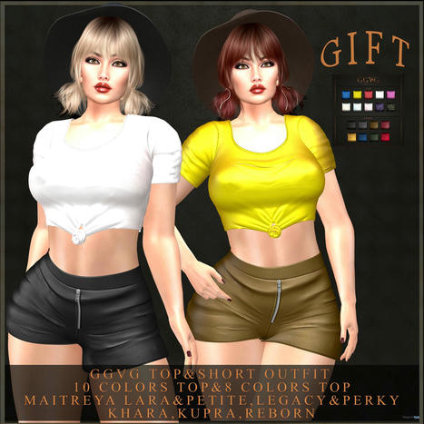 Top & Short Outfit Fatpack Teleport Hub Group Gift by GGVG Fashion | Teleport Hub - Second Life Freebies | Teleport Hub | Scoop.it