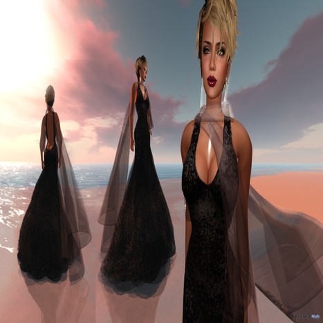 Desert Breeze Gown and Scarf-Black Heat Group Gift by PARIS Metro Couture | Teleport Hub - Second Life Freebies | Teleport Hub | Scoop.it