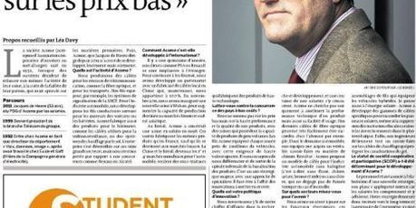 Jacques de Heere, PDG d'Acome: "Nous ne misons pas sur les prix bas" - Le Monde | Wuhan, Hubei | Scoop.it