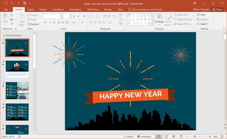 Animated Happy New Year City Fireworks PowerPoint Template | PowerPoint presentations and PPT templates | Scoop.it