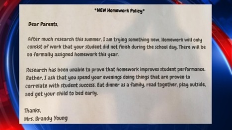 North Texas teacher's new homework policy goes viral | The 21st Century | Scoop.it