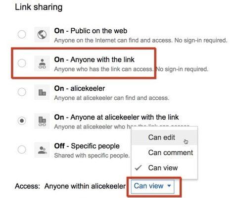 Sharing Settings in Google Docs - Via @AliceKeeler  | iGeneration - 21st Century Education (Pedagogy & Digital Innovation) | Scoop.it