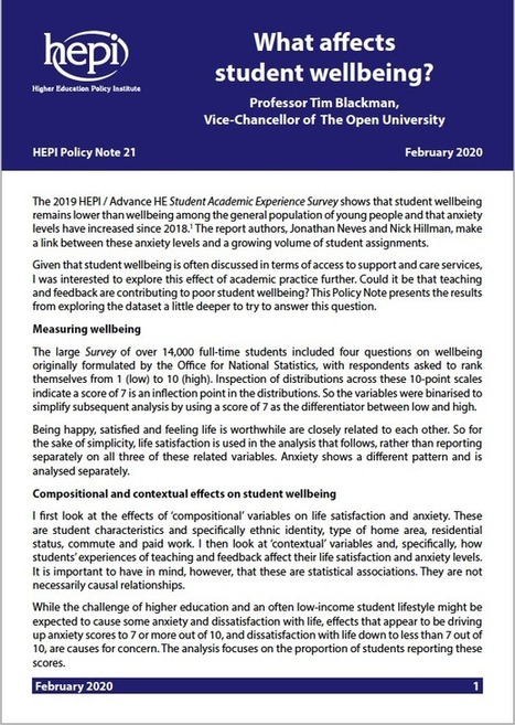 What affects student wellbeing? HEPI | Race and diversity | Scoop.it