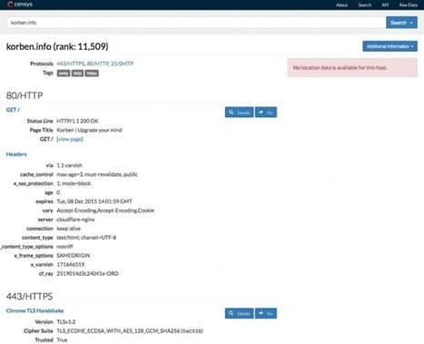 Censys : Le moteur de recherche de tout ce qui a une IPv4 « | Libertés Numériques | Scoop.it