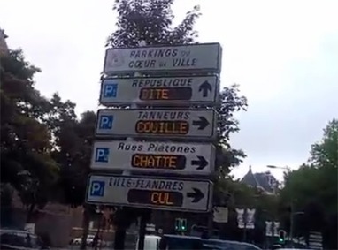Piratage d’un panneau signalétique de la Ville de Lille | Geeks | Scoop.it
