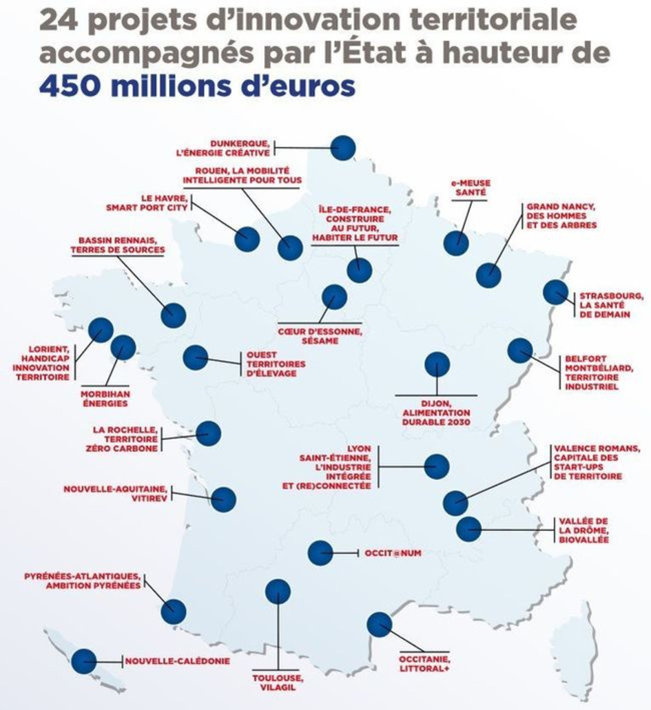 TIGA - O&ugrave; se trouvent les 24 territoires d&rsquo;innovation d&eacute;voil&eacute;s par Edouard Philippe | Une semaine d'actu - Newsletter de veille de l'AURH | Scoop.it