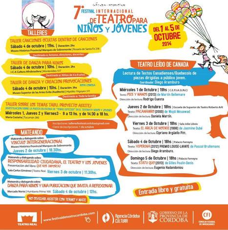 Del 1 al 5 de octubre: Festival de Teatro  para niños y jóvenes - Córdoba | Bibliotecas Escolares Argentinas | Scoop.it