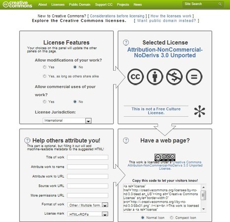 Copyright | Creative Commons Code Generator | Choose a License | 21st Century Tools for Teaching-People and Learners | Scoop.it