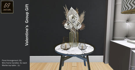 Marble Table, Candles, & Floral Arrangement January 2023 Group Gift by NATURI | Teleport Hub - Second Life Freebies | Second Life Freebies | Scoop.it