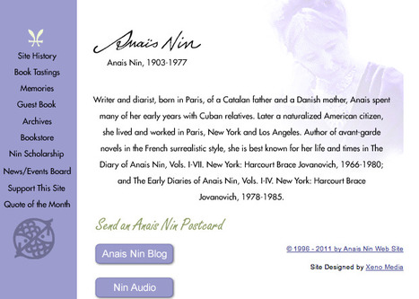 Anais Nin | Voices in the Feminine - Digital Delights | Scoop.it