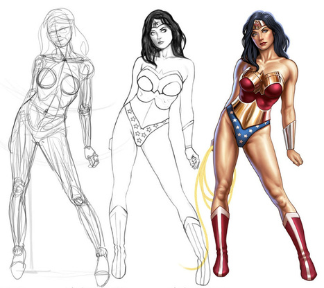 Wonder Woman Drawing Tutorial - How to draw Wonder Woman step by step