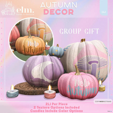 Autumn Decor September 2023 Group Gift by Elm | Teleport Hub - Second Life Freebies | Second Life Freebies | Scoop.it