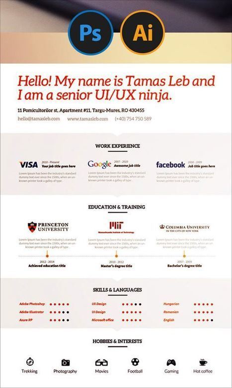 20 Creative Free Resume/CV Templates To Download | Public Relations & Social Marketing Insight | Scoop.it