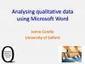 Using Word for Qualitative Data Analysis | Didactics and Technology in Education | Scoop.it