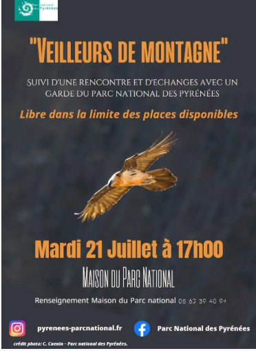 FILM VEILLEURS DE MONTAGNE SUIVI D&rsquo;UNE CONFERENCE AVEC UN GARDE MONITEUR DU PARC NATIONAL &agrave; Saint-Lary Soulan le 21 juillet | Vall&eacute;es d'Aure & Louron - Pyr&eacute;n&eacute;es | Scoop.it