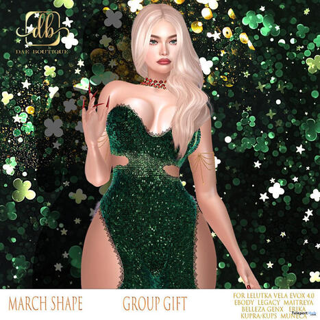 March Shapes For Lelutka Vela EvoX March 2026 Group Gift by Dae Boutique | Teleport Hub - Second Life Freebies | Second Life Freebies | Scoop.it