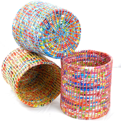 plastic bags recycled recycle cool bag things recycling ways shopping baskets basket scoop trash crafts diy projects plarn reused paper