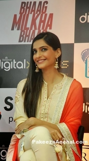 Sonam Kapoor in Cream Salwar Suit with Tight Churidar by Nikasha Lulla | Indian Fashion Updates | Scoop.it