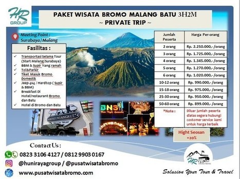 Paket Wisata Bromo Batu Malang Ijen Dan City Tour 2019