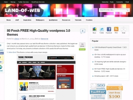 80 super thèmes GRATUITS pour WordPress 3 | Freewares | Scoop.it