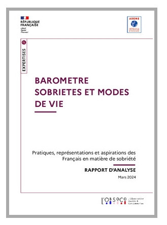 Enquête : Baromètre sobriétés et modes de vie | Veille Urbalyon : Cohésion sociale et territoriale | Scoop.it