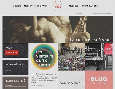 Lancement de Culture Time, plateforme de mécénat participatif | | Mécénat participatif, crowdfunding & intérêt général | Scoop.it