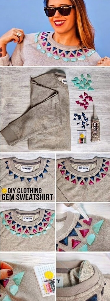 How to embellished sweatshirt | My Favorite Things | Arts & Crafts | Scoop.it