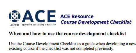 ACE Resource Course Development Checklist | Professional Learning Design | Scoop.it
