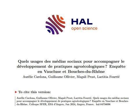 Quels usages des m&eacute;dias sociaux pour accompagner le d&eacute;veloppement de pratiques agro&eacute;cologiques ? Enqu&ecirc;te en Vaucluse et Bouches-du-Rh&ocirc;ne | TRANSITION AGROECOLOGIQUE : PRATIQUES ET POLITIQUES AGRICOLES | Scoop.it