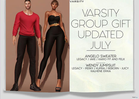 Angelo Sweater & Wendy Jumpsuit July 2022 Group Gift by VARSITY | Teleport Hub - Second Life Freebies | Second Life Freebies | Scoop.it