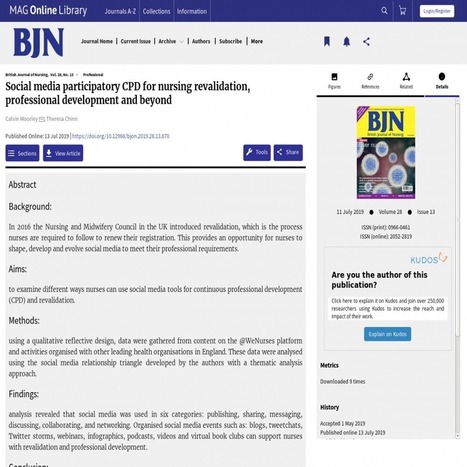 Social media participatory CPD for nursing revalidation, professional development and beyond #hcsmR | CME-CPD | Scoop.it