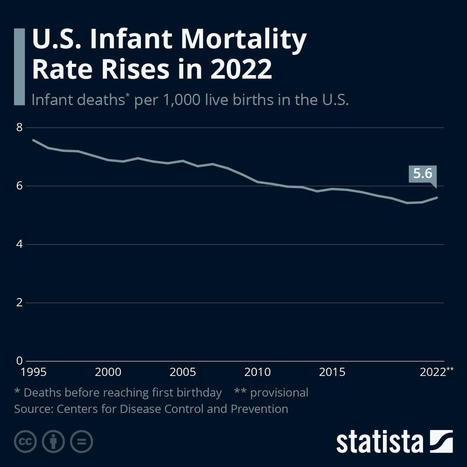 Chart: U.S. Infant Mortality Rate Rises in 2022 | Statista | SoRo class | Scoop.it