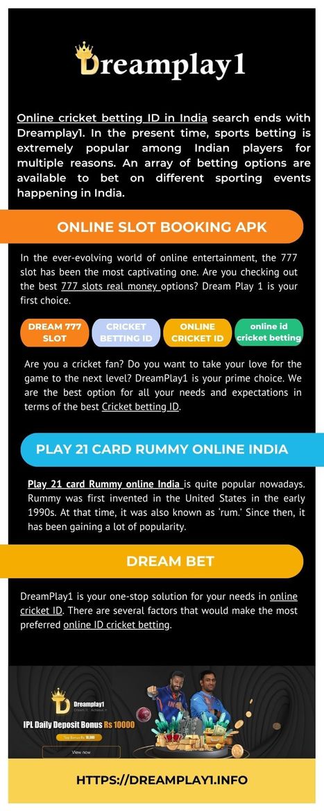 Dream Play1: Online Slot Booking APK | Dream Play1 | Scoop.it