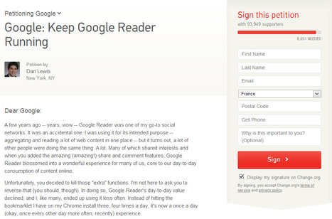 [Petition] Google: Keep Google Reader Running | Time to Learn | Scoop.it