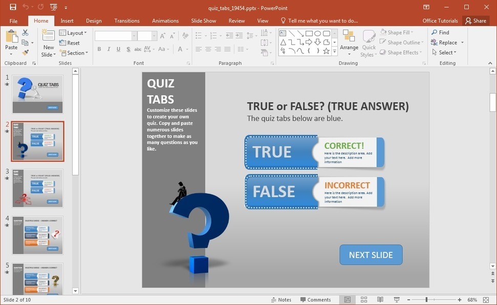 how to make quiz presentation in powerpoint