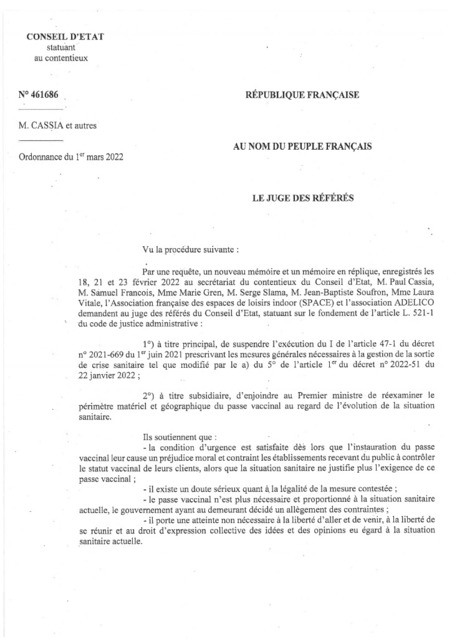 Le Conseil d’État refuse de suspendre le passe vaccinal « activités » | Veille juridique du CDG13 | Scoop.it