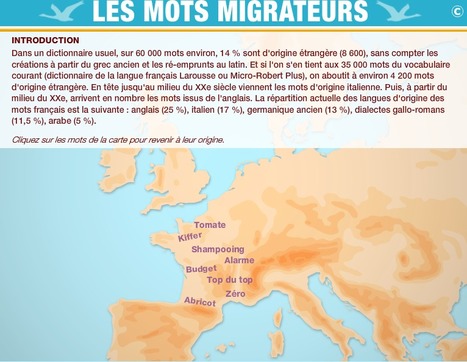 Mot migrateur : una carte inetractive dédiée aux mots migrateurs ! Excellent ! | TICE et langues | Scoop.it