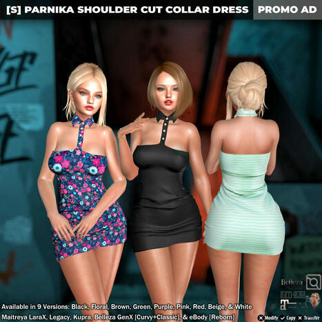 New Release: [S] Parnika Shoulder Cut Collar Dress by [satus Inc] | Teleport Hub - Second Life Freebies | Second Life Freebies | Scoop.it